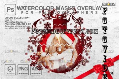 Christmas overlay, Watercolor overlay, Clipping masks - 2281567