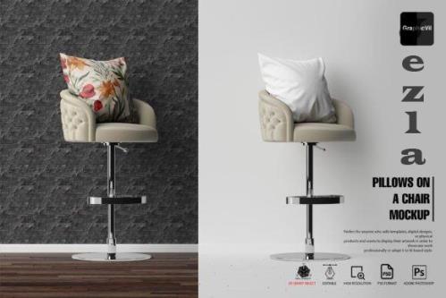 Pillows on a Chair Mockup