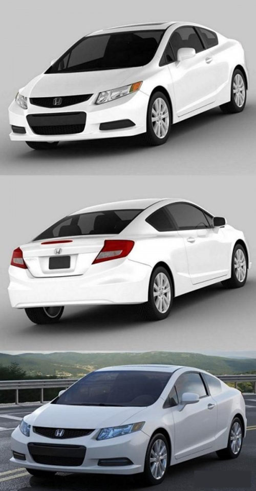 Honda Civic Coupe 2012 3D Models