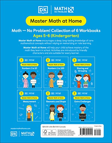 Math — No Problem! Collection of 6 Workbooks, Kindergarten Ages 5-6