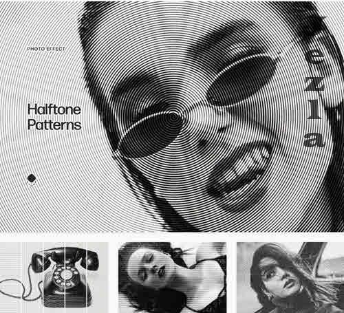 Halftone Patterns Photo Effect - 10858657