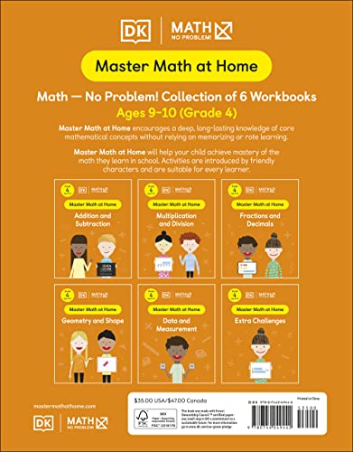 Math — No Problem! Collection of 6 Workbooks, Grade 4 Ages 9-10
