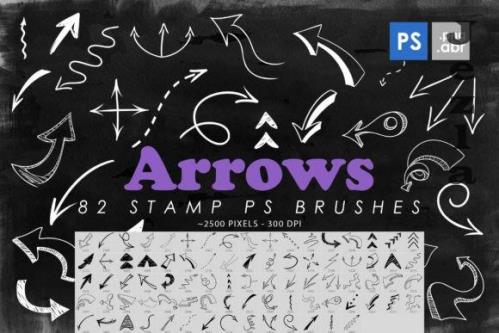 82 Arrows Photoshop Stamp Brushes