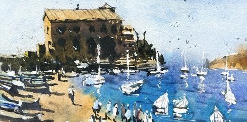 Painting a Coastal Landscape with Boats & Buildings Watercolor Essentials