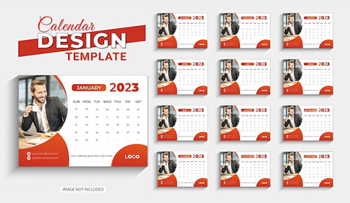 Table calendar 2023 new year clean template