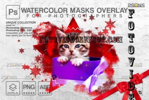 Christmas overlay, Watercolor overlay, Clipping masks - 2281569