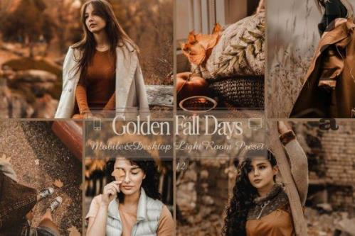 12 Golden Fall Days Mobile & Desktop Lightroom Presets,Moody - 2223335