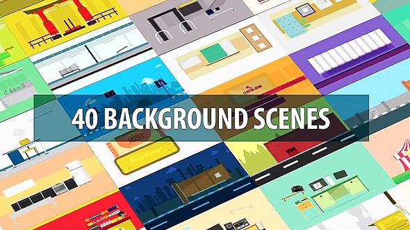 40 Mix Background Scenes 1189298 - Project for After Effects