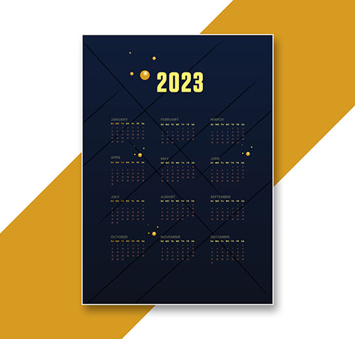 Modern 2023 annual calendar vector template