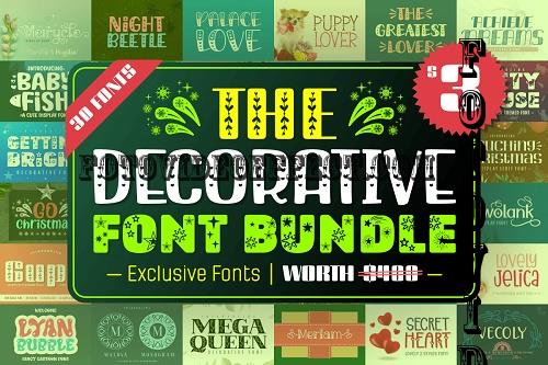 The Decorative Font Bundle - 30 Premium Fonts