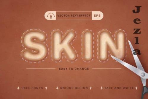 Leather Sewing Editable Text Effect - 10281411