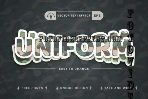 Uniform Sticker Editable Text Effect - 10284073