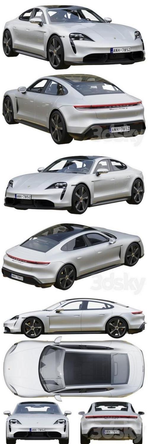 Porsche Taycan Turbo S Hi-Poly 3D Models