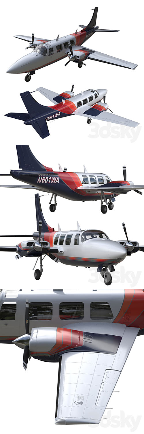 Piper Aerostar 700 3D Models