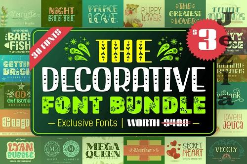 The Decorative Font Bundle - 30 Premium Fonts