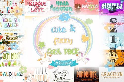 Cute and Funny Font Pack - 37 Premium Fonts
