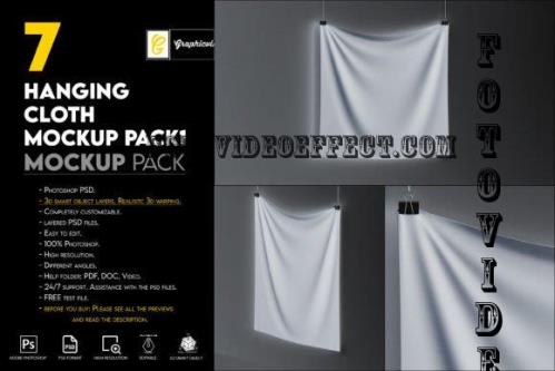 Hanging Cloth Mockup Pack1 - 7465835