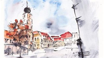 Urban Sketching Learn To Use Wet-On-Wet 'Direct' Watercolours And  Ink