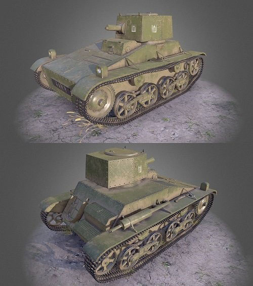 Vickers M1933 PBR 3D Models