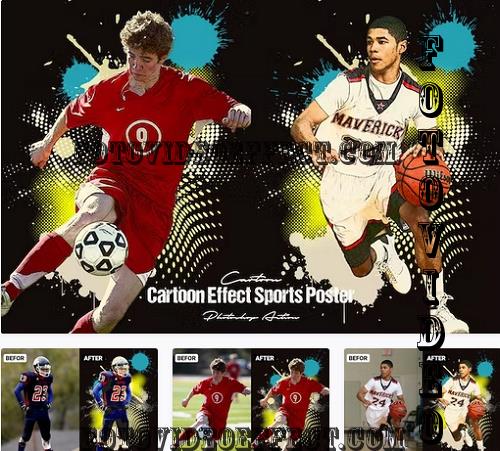 Cartoon Effect Sports Poster - 7DHX9Q2