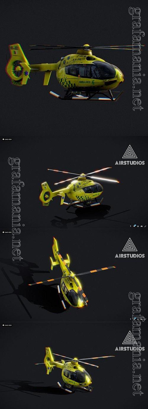 Ambulance Helicopter Airbus H135 PBR 3D Models