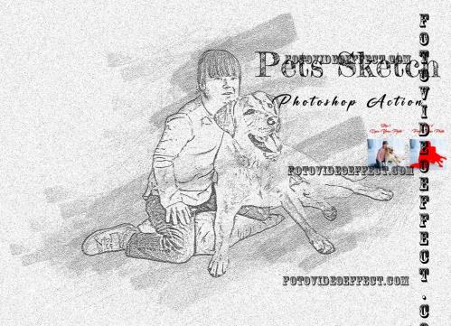 Pets Sketch Photoshop Action - 10904433