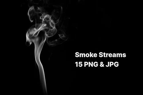 15 Smoke Overlays on Black Background