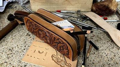 Leather Carving Pencil  Case