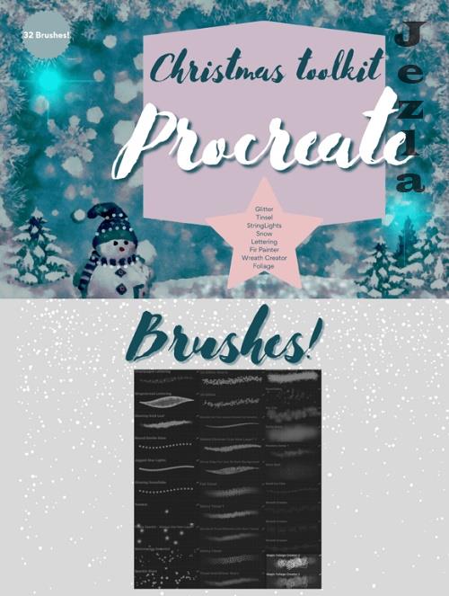 Procreate Christmas Toolkit 32 X Brushes
