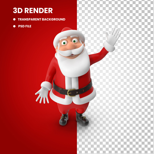 Santa and Christmas decorations in psd