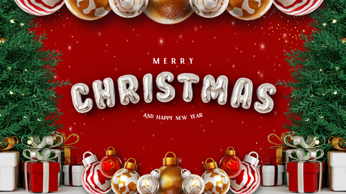 Merry christmas and happy new year with 3d open gift boxes on podium and christmas ornaments