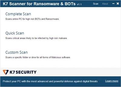 K7 Scanner for Ransomware & BOTs  1.0.0.246