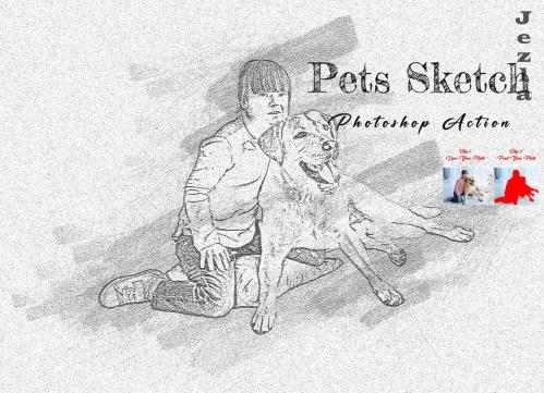 Pets Sketch Photoshop Action - 10904433