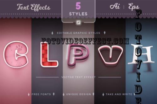 Set 5 Love Editable Text Effects - 10305294