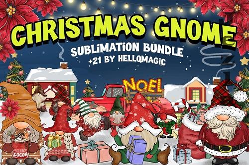 Christmas Gnomes Bundle - Holiday Gnomes - 21 Premium Graphics
