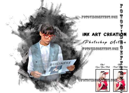 Ink Art Creation Photoshop Action - 10910496