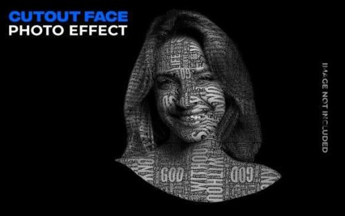 Cut out Portrait Face Photo Effect PSD 1
