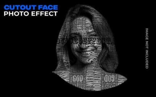 Cut out Portrait Face Photo Effect PSD 1