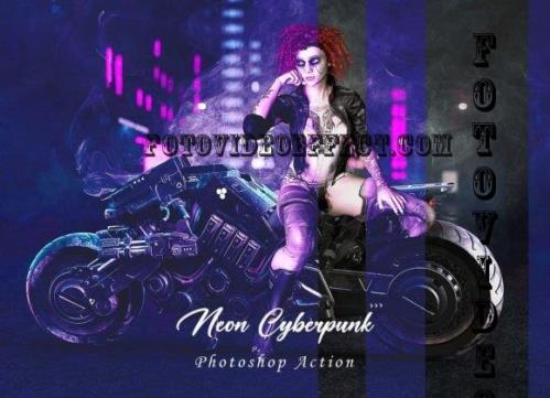 Neon Cyberpunk Photoshop Action - 10912740