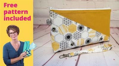 Sew An Easy Lined Clutch Bag With Wristlet Strap. The Kent Clutch Bag. Free Sewing Pattern  Included