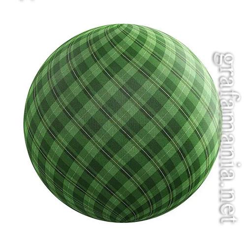 Green Checkered Fabric PBR Texture