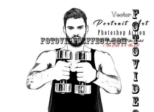 Vector Portrait Art Photoshop Action - 10917471