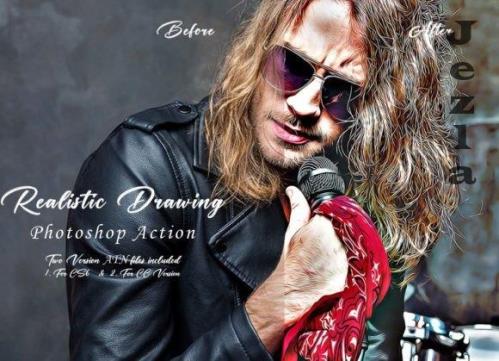 Realistic Drawing Photoshop Action - 10919378