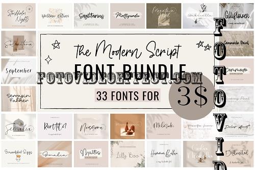 The Modern Script Font Bundle -  33 Premium Fonts