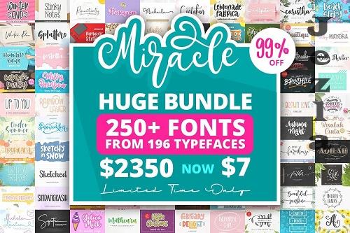 Miracle Font Bundle - 196 Premium Fonts