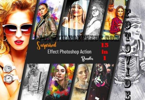 Surprised Effect Photoshop Action Bundle