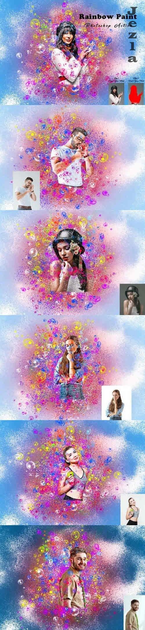 Rainbow Paint Photoshop Action - 10922150