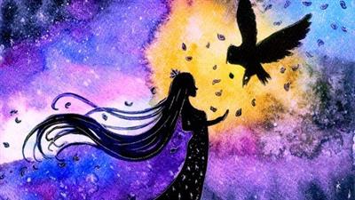 Watercolor Silhouettes: Paint An Owl And A  Princess 7825fd0f67c5b4fa26626366c2402e9c