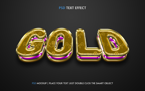 Gold ornate style psd text effect