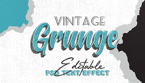 Vintage grunge style psd text effect